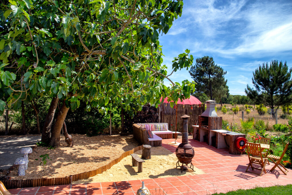 The outdoor BBQ area at Good Muda